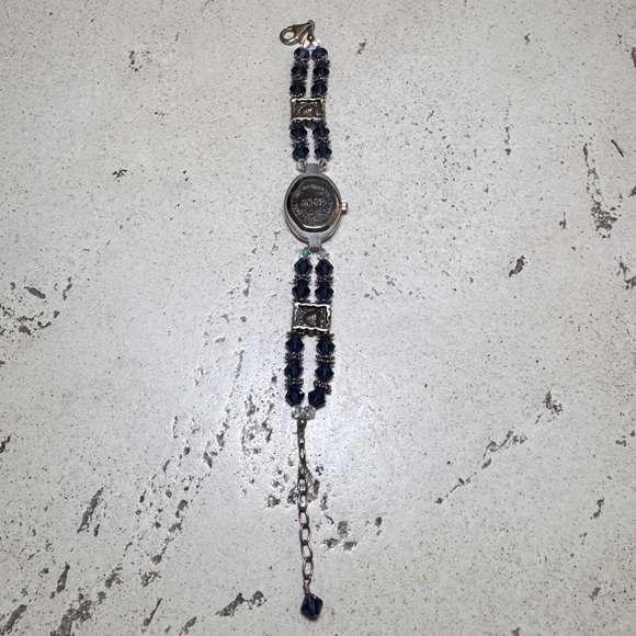 Vintage Geneva Blue Beaded Watch Bracelet main image 6